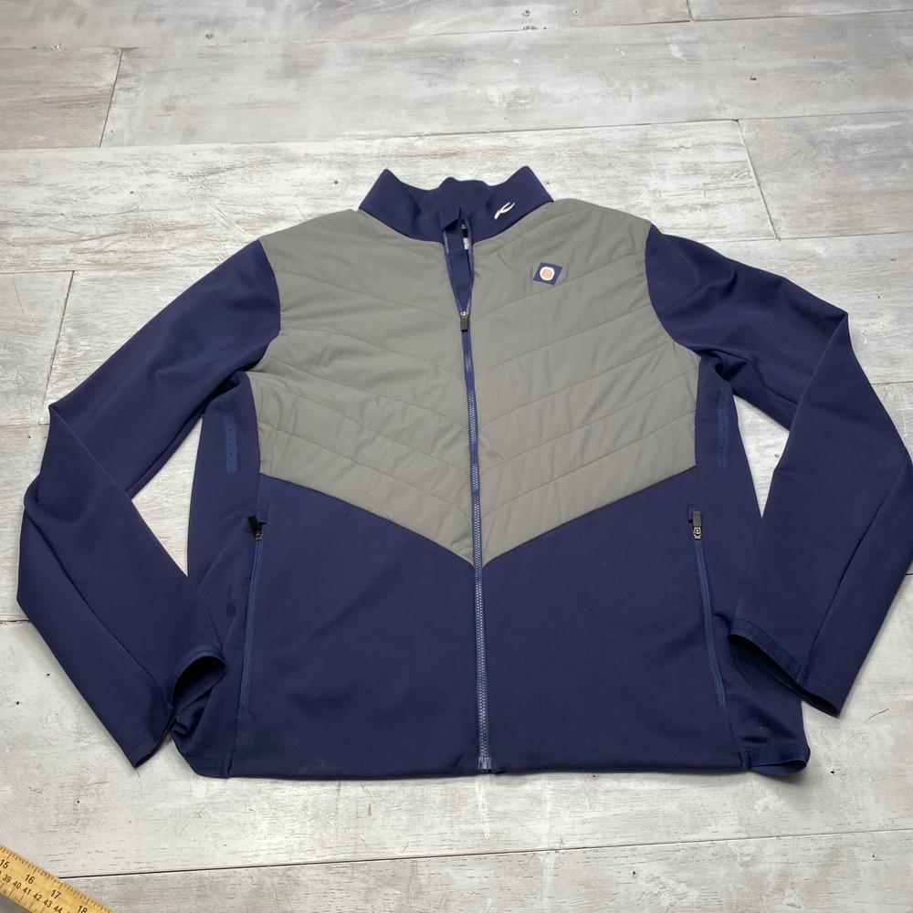 KJUS Men Release Jacket XL 54 Navy Grey Hybrid Quilted Golf Full Zip MG15-H06